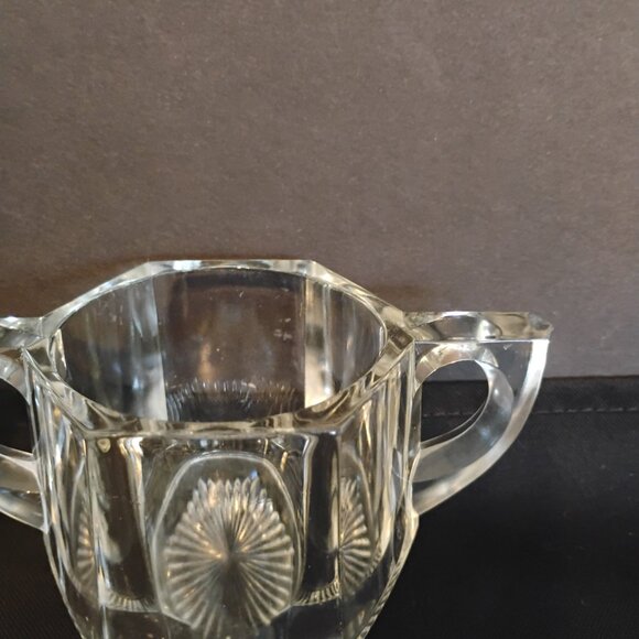 Heisey Glass Vintage 6 Paneled Sugar and Creamer Set - Picture 4 of 5